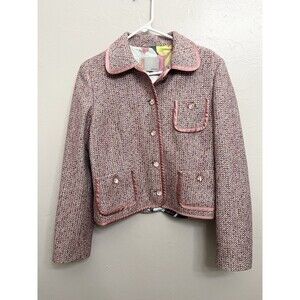 Missoni Blazer US 10 46 Pink Tweed Jacket Made Italy Floral Lined Designer $1500